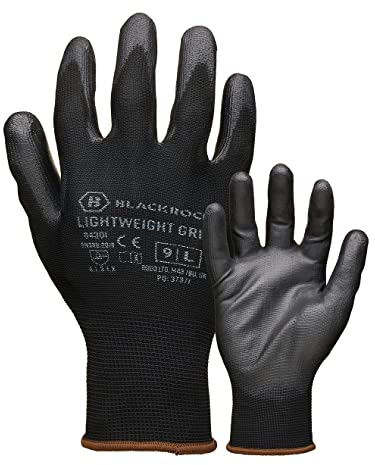 Blackrock PU Work Gloves | Mens and Womens, Gardening, Painters, PPE, Warehouse, for Work Grip, Yard Gloves, Outdoor, Litter Picking - Size 8/Medium