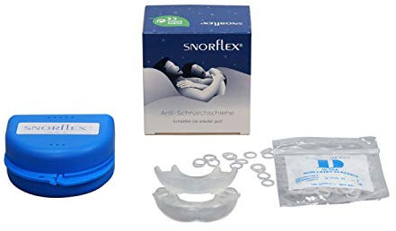 Snorflex Premium Anti-Schnarchschiene, 1 Stück, zweiteiliger Schnarchstopper, mit elastischen Bändern, schnelle Anpassung, alle Kiefergrößen
