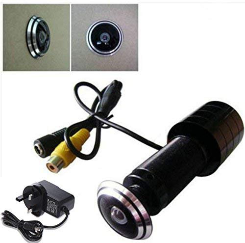 BW 1/3 CCD 600TVL Color Home Door Hole Eye Peephole Pinhole Viewer Security CCTV Camera Door Viewer for 25-30mm Thickness Door with Free UK Power