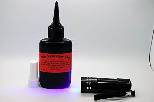 MM 50 Gram UV Resin, Glue for Repairing Crystal, Glass, Watches, Glasses, Furniture + 9 LED UV Torch