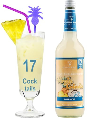 Flying Bird Virgin Colada - Pina Colada alkoholfrei 0,7l für 17 Cocktails fertig gemixt | Mit Ananassaft mischen