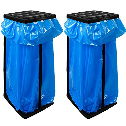 Deuba 2X Supports Sac-Poubelle Max. 60L réglable en Hauteur 3 Positions Couvercle système emboîtement Porte-Sac Poubelle Sac à ordures
