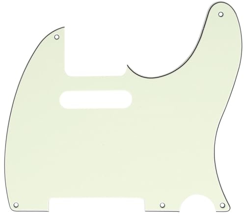 Musiclily Pro 5 Löcher Vintage ST Schlagbrett 3 lagig Mint Elfenbein | für Fender American/Mexican Tele E-Gitarre
