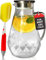 Pykal Pichet en Verre avec Couvercle - 2.1L - Carafe d'Eau ou Jus Résistante à la Chaleur avec Bouchon - Bocal pour Limonade, Eau & Thé Glacé ou Sangria - Avec Brosse Gratuite