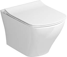 RAVAK Hänge-WC RimOff – Spülrandloses Wand-WC Set mit WC-Sitz Slim & SoftClose – Design Toilette zur Wandmontage inkl. Sitz (Style 2)