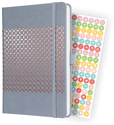 SIGEL J2209 Wochenkalender Jolie 2022 - ca. A5 - grau - Hardcover - 174 Seiten - mit fröhlichem Kalendarium, vielen Infos und praktischen Stickern - FSC-zertifiziert - Terminplaner