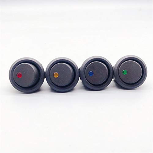 Professionnel Interrupteurs à Bascule, 4pcs12v / 220V 3 broches 4 couleurs celles rondes rondes rondes, lumière lumière bascule interrupteur à bascule bateau / voiture / maison / industriel SPST ON-OF