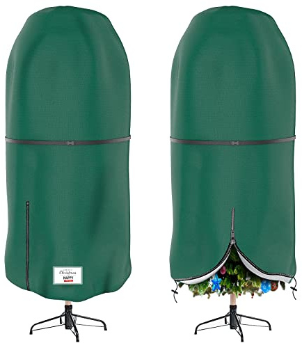 Christmas Tree Storage Bag, Waterproof Oxford Storage with Double Zips, Christmas Tree Transport Case for up to 6 ft Christmas Trees and Other Christmas Decorations Green