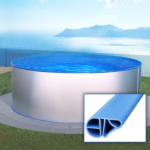 SAXONICA Rundpool Ø 500 x 150 cm I Grund Set I Poolfolie blau 0,8 mm I Basic Handlauf I 5 x 1,5 m