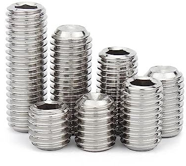 TULDYS M3 M4 M5 M6 M7 M8 Feingewinde Schwarz 12,9 Stahl Innensechskant Innensechskant Ringschneide Madenschraube Gewindestift(304 steel,25pcs M6x0.75x15)