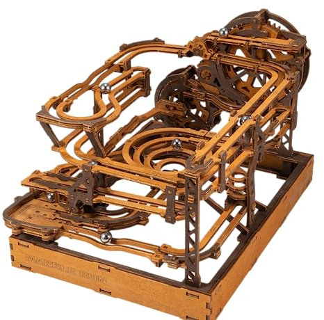 WOODEN.CITY Murmelbahn Mini 3D Puzzle – Smart Games Holzpuzzle Erwachsene, Europäisch gefertigtes mechanisches Modellbausatz aus Holz, Marmor-Labyrinth zur Selbstmontage, kein Kleber erforderlich