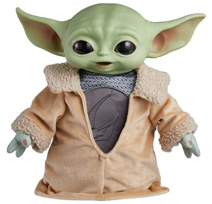 Mattel Star Wars Din Grogu Plüschspielzeug, ca. 28 cm große, weiche Puppe mit festem Kopf und Granulat gefüllter Basis, inspiriert von Star Wars: The Mandalorian Staffel 3, HPG49