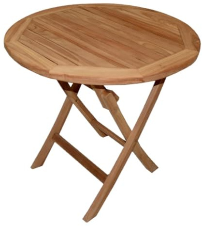 Teako Design Teak Klapptisch Salerno, Outdoor-Möbel platzsparend, Teakholz Beistelltisch, FLEGT-lizenziert, Gartenmöbel nachhaltige Forstwirtschaft, Holztisch Garten (80 cm Breit)