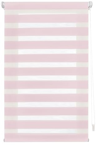 INTERBLIND Rollo für Nacht und Tag, Installation ohne Werkzeug, EasyFix, Größe 67 x 180 cm, ohne Bohren, Stoffgröße 64 x 175 cm, Rosa