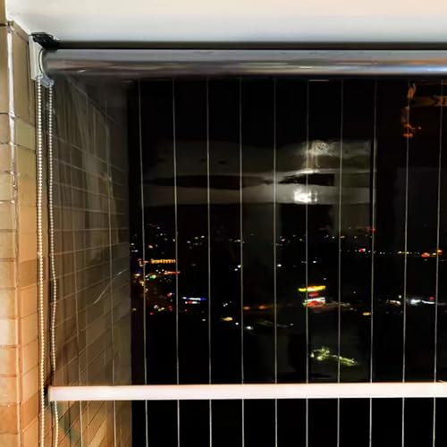 X1NGFU Transparente wasserdichte Rollo,Outdoor Pergola Seitenzug-Rollo,PVC-Kunststoff-Regenschutz-Fenster-Rollo,Staubdicht Durchsichtige Rollo für Außen,Anpassbare,Breite x Höhe (150cm x 230cm)