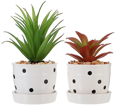 KITANDOVE 2stücke Künstliche Bonsai Pflanzen Im Nordischen Stil Dekorative Und Gladiolus Im Topf Für Zuhause Büro Und Cafés Nachbildung Und Langlebig