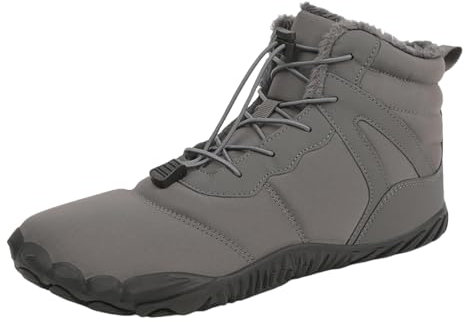 KAISUN Barfußschuhe Winter, Snowboard Boots, Damen Herren Wasserdicht Barefoot Shoes Schnell Trocknend Traillaufschuhe Wanderschuhe Rutschfeste Stiefel(Gray,47 EU)