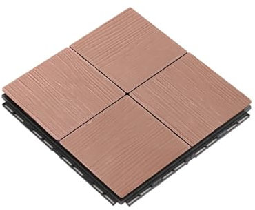 Dalles clipsables exterieur Caillebotis exterieur pour Revêtement sol extérieur Terrasse Balcon Veranda Abri de jardin Wood Color 11pcs