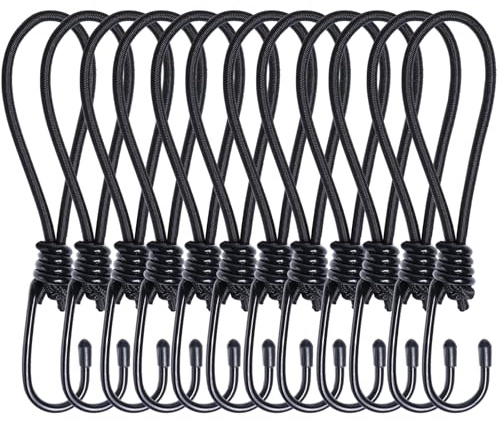 BYZANDQI 12er-Set Spanngummi mit Haken 17cm Expander mit Haken | Planenspanner mit Spiralhaken - Gummispanner Expanderhaken Spannhaken Expanderschlingen für Planen Zelt Netz Banner Trampolin