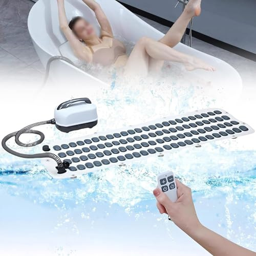 RayGenius Alfombrilla De BañO con Olas, Alfombrilla para Jacuzzi, Alfombrilla De Masaje De Surf para El Hogar, Masajeador PortáTil De Burbujas para SPA, Ajuste De 6 Velocidades