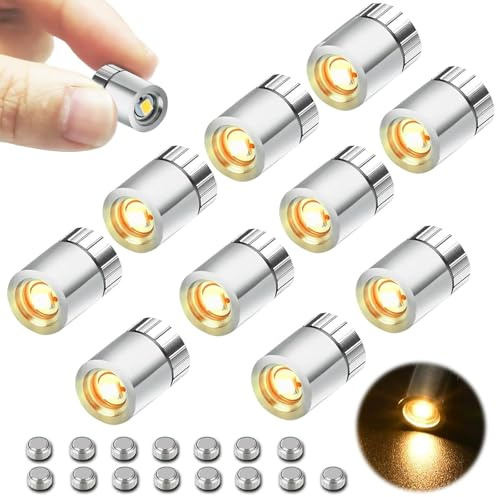 Mini LED Licht 10 Stück Puppenhaus Beleuchtung, Kleine Led Lichter Micro Für Partydekoration Basteln Puppenhauszubehör Bausteine Vitrinen