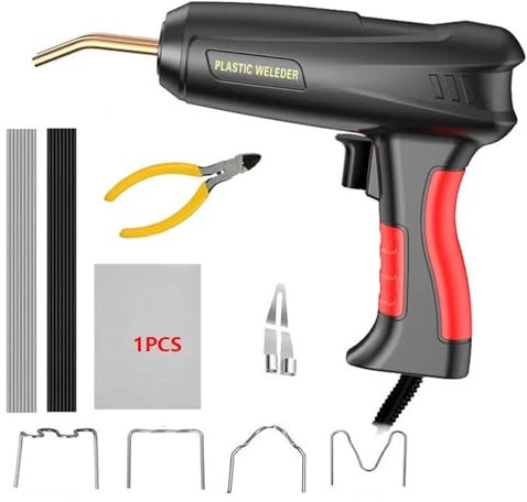 Soldadores Máquina de soldadura en caliente de 200 W, kit de herramientas para reparación de grietas de plástico de parachoques de carrocería de automóvil con clavo de soldadura, pistola soldadora de