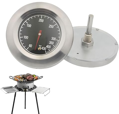 1 thermomètre de barbecue en acier inoxydable pour barbecue à gaz, 60-430 °C, thermomètre de barbecue, thermomètre de barbecue, thermomètre de four, thermomètre pour tous les barbecues au charbon de
