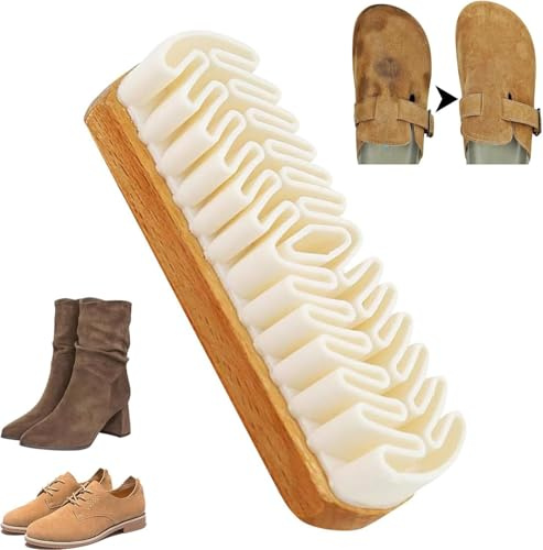Brocha de Gamuza,Cepillos de Gamuza para Limpiar, Brocha de Gamuzas y Goma de Borrar, Diseño de Textura Mejorada Fácil de Limpiar, Seguro para Piel Nubuck,para Tenis, Piel (1PCS)
