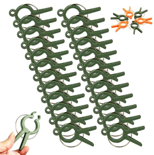 Pflanzenclips, 2026 Neu Pflanzenklammern Tomatenclips, Pflanzen Clips für Kletterpflanzen Pflanzenklammern Tomatenhaken für Gemüse Gurken Rankhilfe Befestigung für Tomaten, Rosen, Gurken (24Pcs)