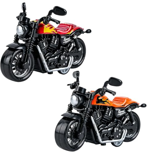 MUYAPAY 2 Pièces Moto Modèle Jouet en Alliage, Moto Jouet Jeux Éducatifs | Jouets Mini de Motos Décoration Cool, Cadeau d'anniversaire pour Les Tout-Petits, GarçOns et Filles