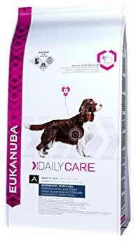 Eukanuba Daily Care Overweight / Sterilised Trockenfutter – Fettarmes Spezialfutter für übergewichtige oder kastrierte Hunde, 12,5 kg