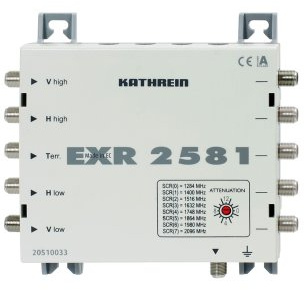 Kathrein EXR 2581 Einkabel-Multischalter für Satelliten-Empfangsanlagen (HDTV, 8 Receiver Anschluß, 1 x terrestrisch Eingang, 4 x Sat-ZF Eingänge)