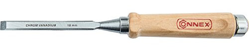 Connex COX861010 Stechbeitel mit Ulmer Heft aus Weißbuche und Chrom-Vanadium-Klinge mit Seitenfase, Breite 10 mm