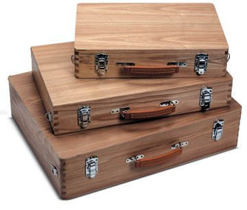 Holzmalkoffer, klar lackiert, 38,4 x 27,4 x 8,2cm