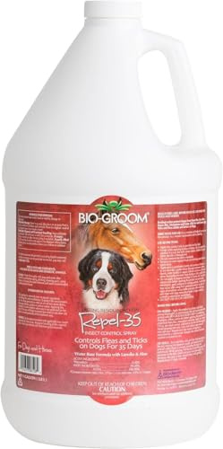 Bio-Groom Repel-35 Flea & Tick Dog Spray - Flea and Tick Prevention Treatment for Dogs, Cruelty-Free, Made in USA, Natural Repellent, Fly Spray for Horses - 1 Gallon