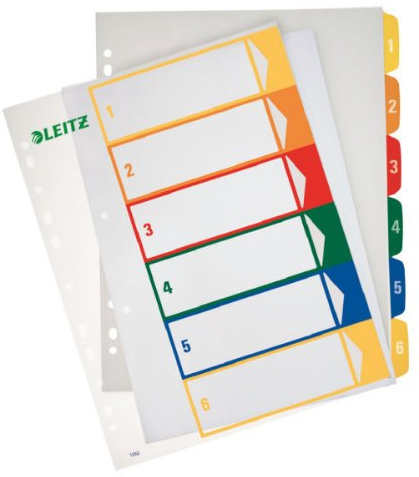 Leitz 1292 Projektregister bedruckbar 1- 6 10er Maxi Sparpack