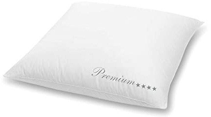Hanskruchen Premium Federkissen 80x80 cm Made in Germany Daunen Kopfkissen aus 100% Baumwolle - 85% kleine Federn 15% Daunen - 100 gr. für Allergiker
