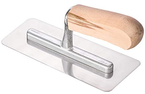 Colorus Profi Venezianische Glättekelle 20 x 9 x 8 cm | Venezianerkelle aus Edelstahl, rostfrei | Stucco Kelle mit Naturholzgriff| Edelstahlkelle Glattkelle | Kelle Trockenbau