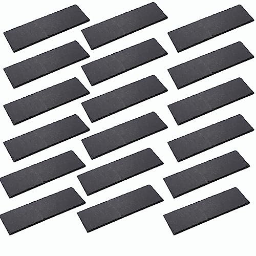 Novaliv Lot de 18 plateaux en ardoise I Rectangulaires I 30 x 20 x 0,5 cm I Sets de table en ardoise Planche à découper Assiettes de présentation Buffet Plateau de service