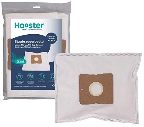 Hooster 10 Stück Staubsaugerbeutel passend für Dirt Devil EQU 5 / EQU5 / EQU-5 Silence/mit Zusatzfiltervlies