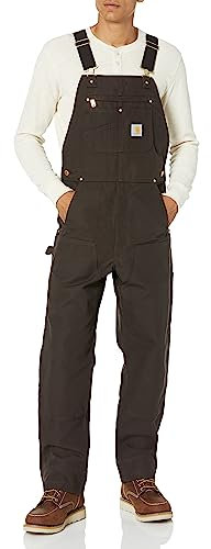 Carhartt Salopette uomo, marrone scuro, 54 x 30