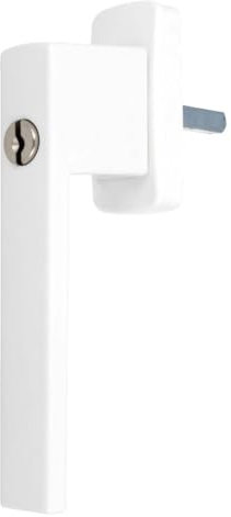 Aluminium Fenstergriff Quadrat abschließbar, Farbe:Weiß RAL 9016, Stiftlänge:30mm