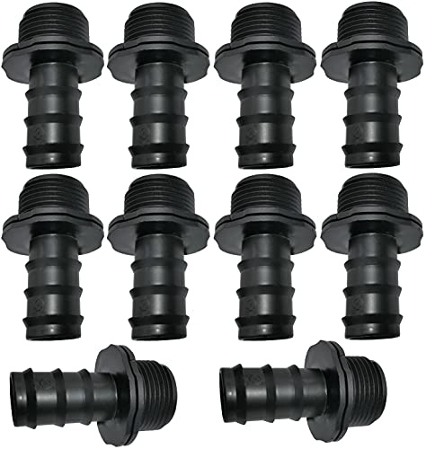 AERZETIX - C48708 - Satz mit 10 adapter/armaturen mit widerhaken Ø20mmx3/4'' für tropfschlauch außengewinde (für Ø20mm schlauch) - anschluss für bewässerungs/sprinkleranlage