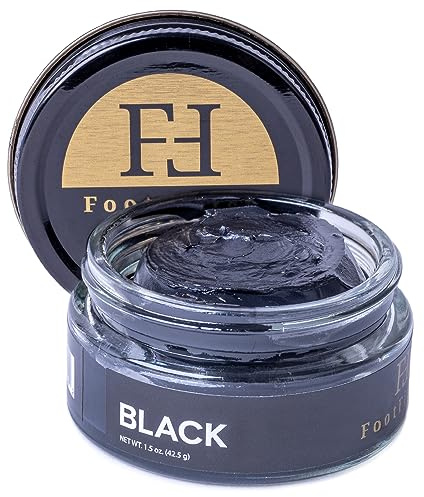 FootFitter 1.5oz Premium Professional Shoe Cream Polish for Leather Boots/Shoes, Made in USA, Multiple Colors Available - Black