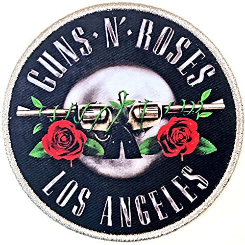 Guns N' Roses Herren Los Angeles Silber bestickt Aufnäher Kleidung Patch Silber