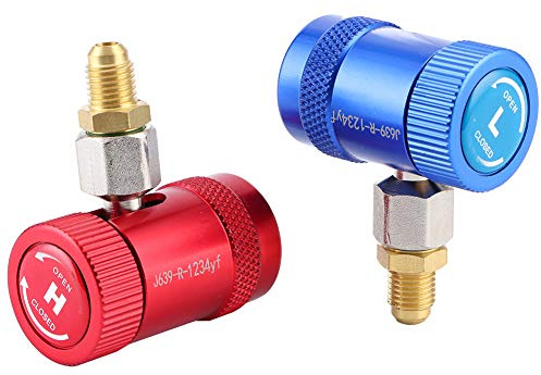 Kadimendium R1234yf Schnellkupplungen Klimaanlagen Kältemittel Schnellkupplungen High/Low Side R1234yf Manuelle Kupplungen Anschlussadapter mit 1/4 Außengewinde