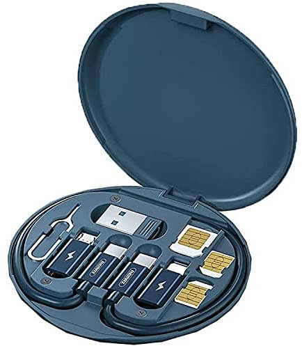 Mini Digital Gadgets Storage Box,Travel Electronic Accessories Box,Waterproof EVA Data Cable Battery Charger Portable Gadget Bag Pocket (Blue)