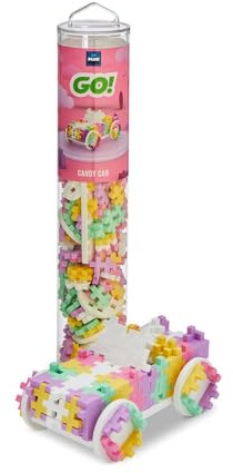 Plus-Plus 9604258 Geniales Konstruktionsspielzeug, GO Auto Kreativ-Bausteine Tube, 200 Teile, Candy Car, Mehrfarbig, Mini, 300.4258