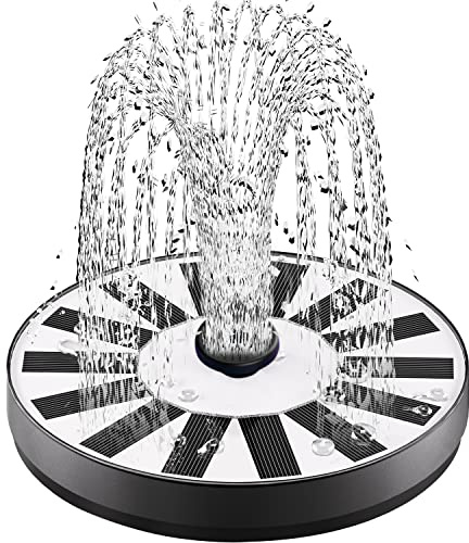 SZMP Solar Fountain Bird Bath Fountains Upgrade Glass Panel, Solar Powered Water Fountain for Humingbirds with 7 Nozzle & 4 Fixer, Solar Fountain Pump for Bird Bath, Garden, Pond, Pool