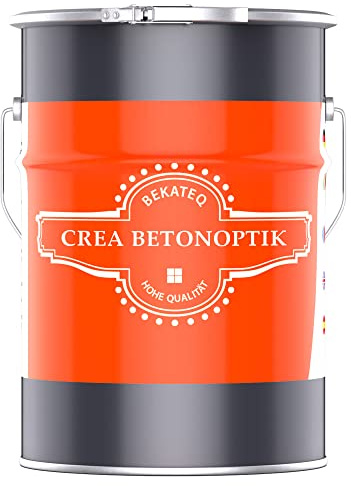 BEKATEQ Betonoptik in Betongrau 6kg, Betonlook bis 15qm Betonspachtel, Effektspachtel, Sichtbeton, fugenlose Wandgestaltung in Bad, WC, Wohnzimmer, Büro, Verkaufs- und Ausstellungsräumen S1002
